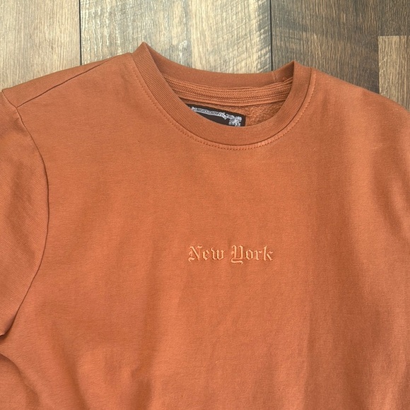 BLIND ROOSTER l Acid Washed Crewneck Sweatshirt - Amber Brown / New York Medium - Picture 3 of 7